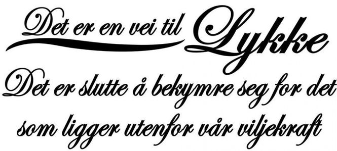 Hovedbilde Det er en vei til lykke