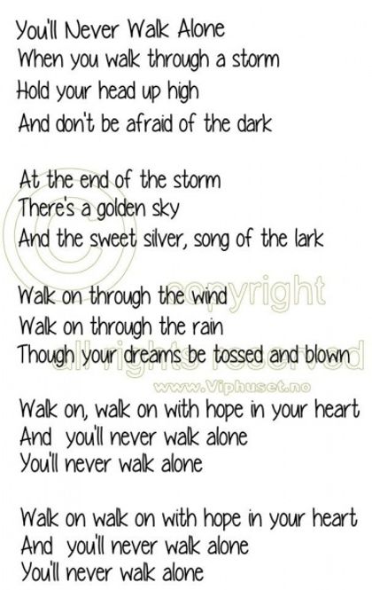 Hovedbilde Youll never walk alone med ...