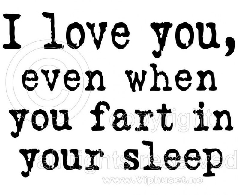 I love you even when you fart